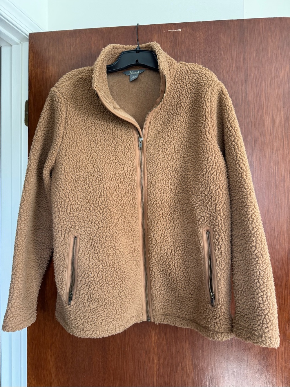 Natural Reflections Camel Teddy Sherpa Zip Jacket